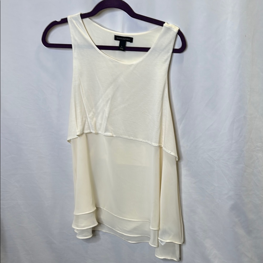 Banana Republic Elegant White long tank.  Sz L. EUC